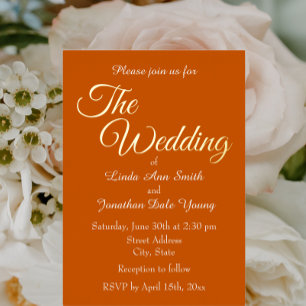 Burnt Orange Monotone Simple Style Wedding