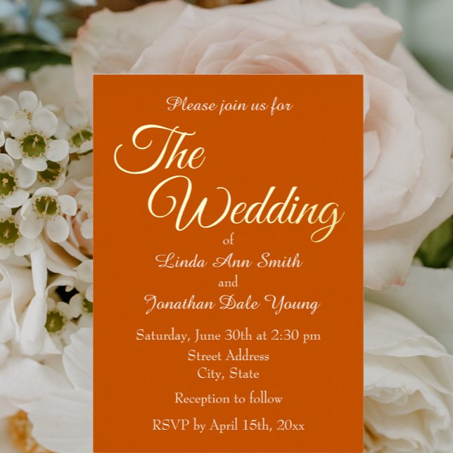 Burnt Orange Monotone Simple Style Wedding (In Situ Wedding)