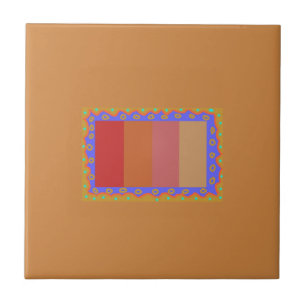 Burnt Orange Multicolored Kitchen Tile