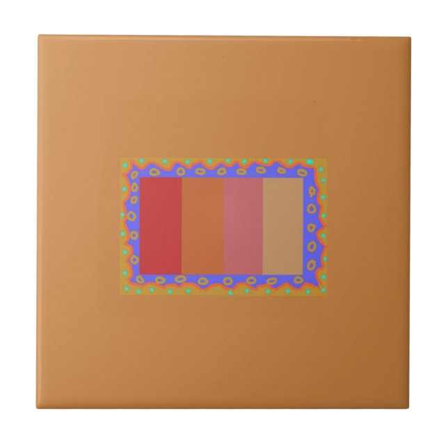  Burnt Orange Multicolored Kitchen Tile         (Front)