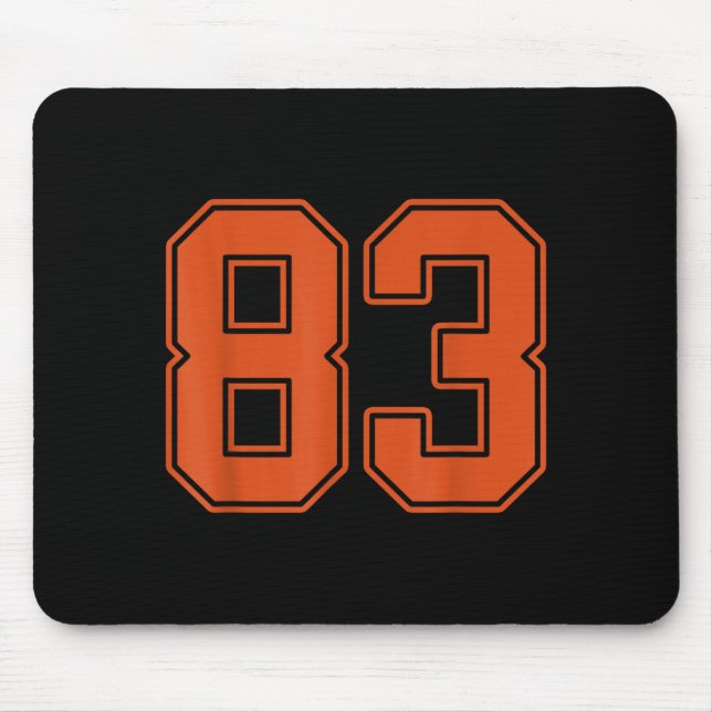 Burnt Orange Number 83 Jersey Player Uniform #83  Mouse Mat (Front)