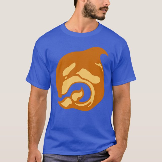 burnt orange orca whale T-Shirt (Front)