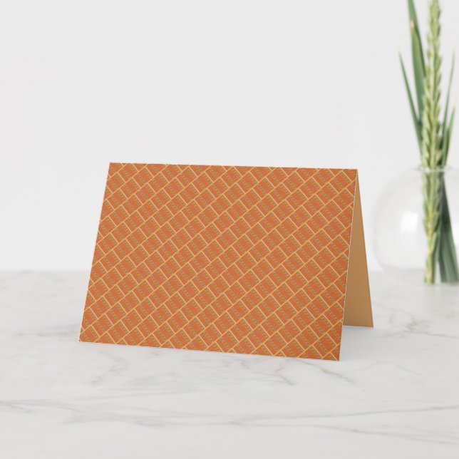 Burnt orange patterned mixed colours card (Front)