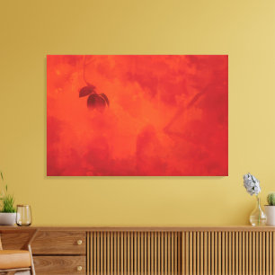 Burnt Orange Persimmon Leaf Abtract Autumn Canvas Print