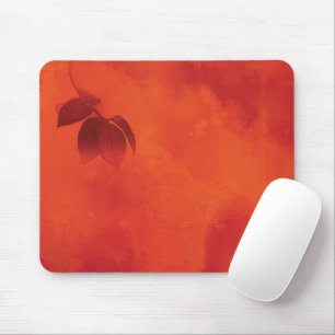 Burnt Orange Persimmon Leaf Abtract Autumn Mouse Mat