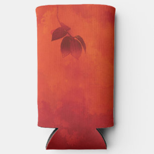 Burnt Orange Persimmon Leaf Abtract Autumn Seltzer Can Cooler