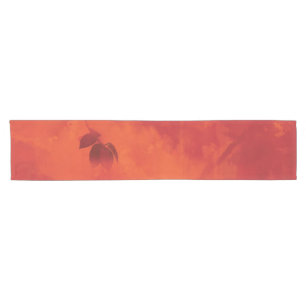Burnt Orange Persimmon Leaf Abtract Autumn Short Table Runner