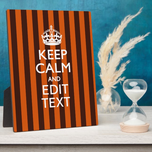 Burnt Orange Personalise This Keep Calm Accent Plaque (Side)