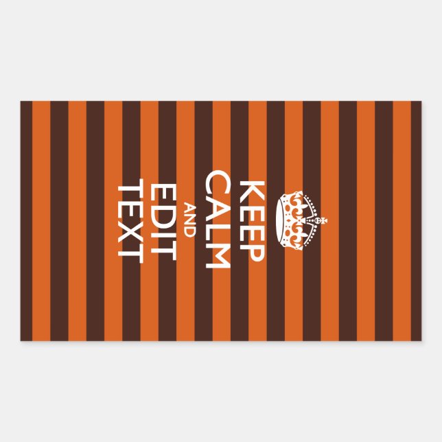 Burnt Orange Personalise This Keep Calm Accent Rectangular Sticker (Front)