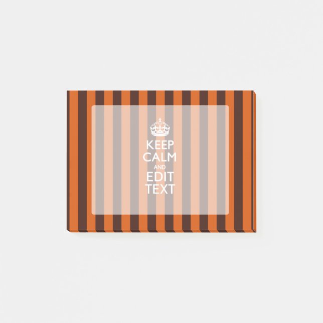 Burnt Orange Personalise This Keep Calm Classic Post-it Notes (Front)