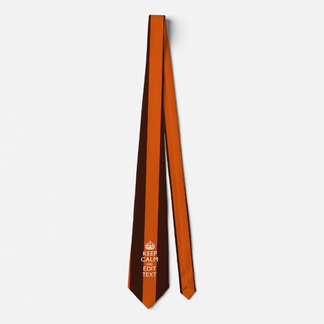 Burnt Orange Personalise This Keep Calm Classic Tie (Front)