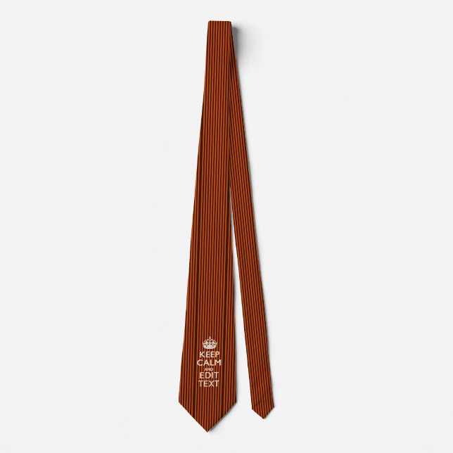 Burnt Orange Personalise This Keep Calm Classic Tie (Front)