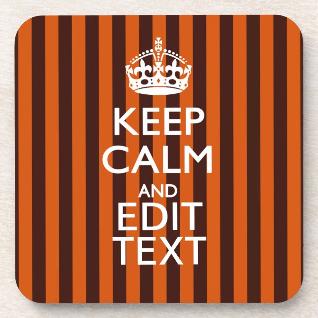 Burnt Orange Personalise This Keep Calm Decor Coaster (Front)