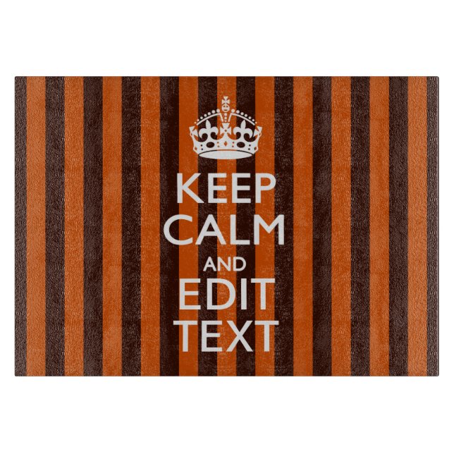 Burnt Orange Personalise This Keep Calm Decor Cutting Board (Front)