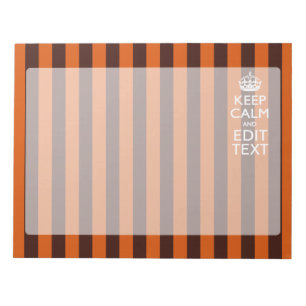 Burnt Orange Personalise This Keep Calm Decor Notepad