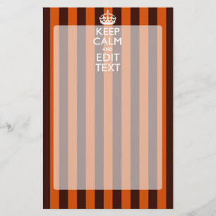 Burnt Orange Personalise This Keep Calm Decor Stationery