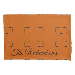 Burnt Orange Personalised Geometric Simple Bedding Pillowcase