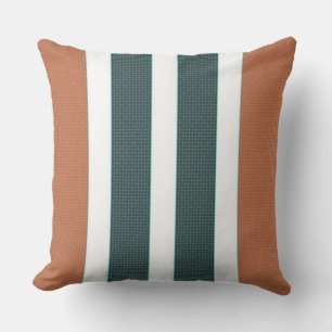 Burnt Orange/ Pine Green Stripe Reversible Pillow