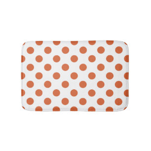 Burnt orange polka dots bath mat