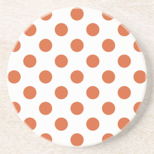 Burnt orange polka dots coaster