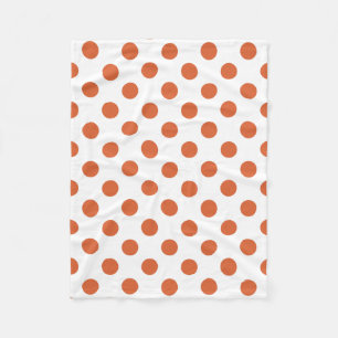 Burnt orange polka dots fleece blanket