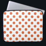 Burnt orange polka dots laptop sleeve<br><div class="desc">Burnt orange polka dots on a white background.</div>