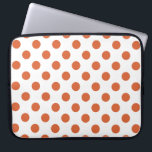 Burnt orange polka dots laptop sleeve<br><div class="desc">Burnt orange polka dots on a white background.</div>