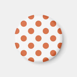 Burnt orange polka dots magnet