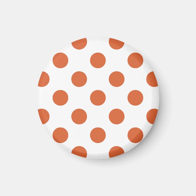 Burnt orange polka dots magnet (Front)
