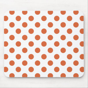 Burnt orange polka dots mouse mat