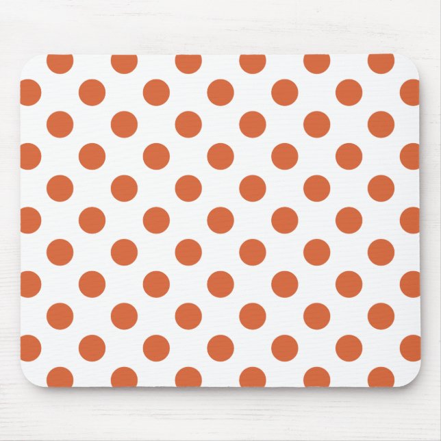Burnt orange polka dots mouse mat (Front)
