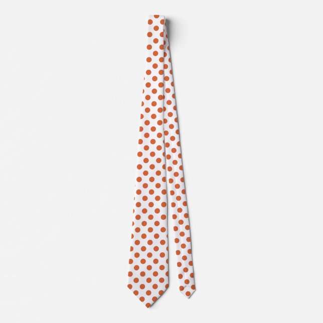 Burnt orange polka dots tie (Front)