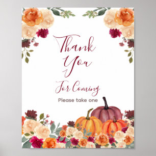 Burnt Orange Pumpkin Thank you for coming Poster