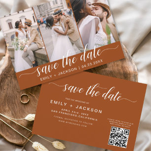 Burnt Orange QR Code - Save the Date 3 Photo