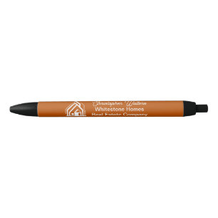 Burnt Orange Real Estate Company Custom Realtor Black Ink Pen