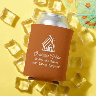 Burnt Orange Real Estate Company Custom Realtor Can Cooler