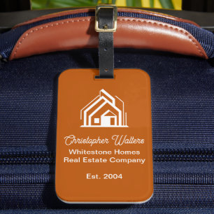 Burnt Orange Real Estate Company Custom Realtor Luggage Tag