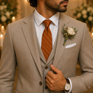 Burnt Orange Regimental Stripe Tie