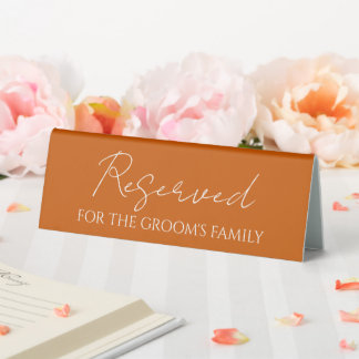 Burnt Orange Reserved for Groom's Family Wedding