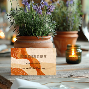 Burnt orange retro Wedding Shower Gift Registry Enclosure Card