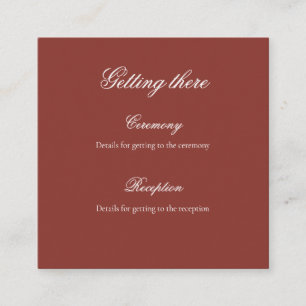 Burnt Orange Roccoco Wedding Enclosure Card