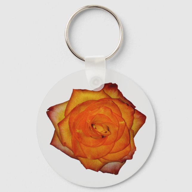 Burnt Orange Rose Keychain (Front)
