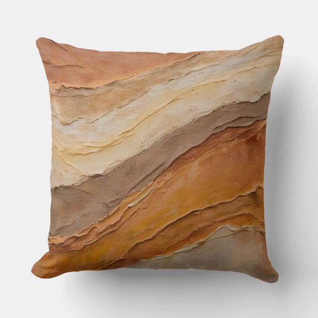 Burnt Orange Rust Terracotta Brown Abstract Cushion (Front)