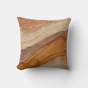 Burnt Orange Rust Terracotta Brown Abstract Cushion