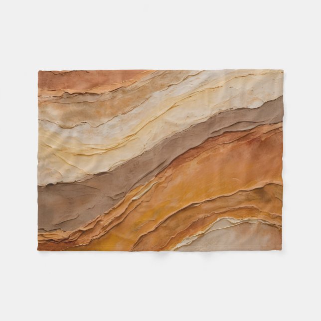 Burnt Orange Rust Terracotta Brown Abstract Small Fleece Blanket (Front (Horizontal))