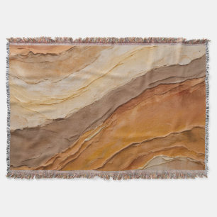 Burnt Orange Rust Terracotta Brown Abstract Throw Blanket