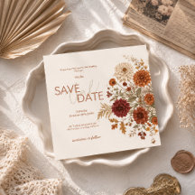 Burnt Orange Rustic Fall Leaves Wedding