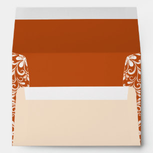 Burnt Orange Shabby Chic Wedding Envelope
