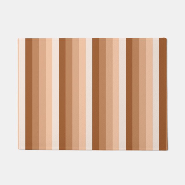 Burnt orange shadow stripes doormat (Front)