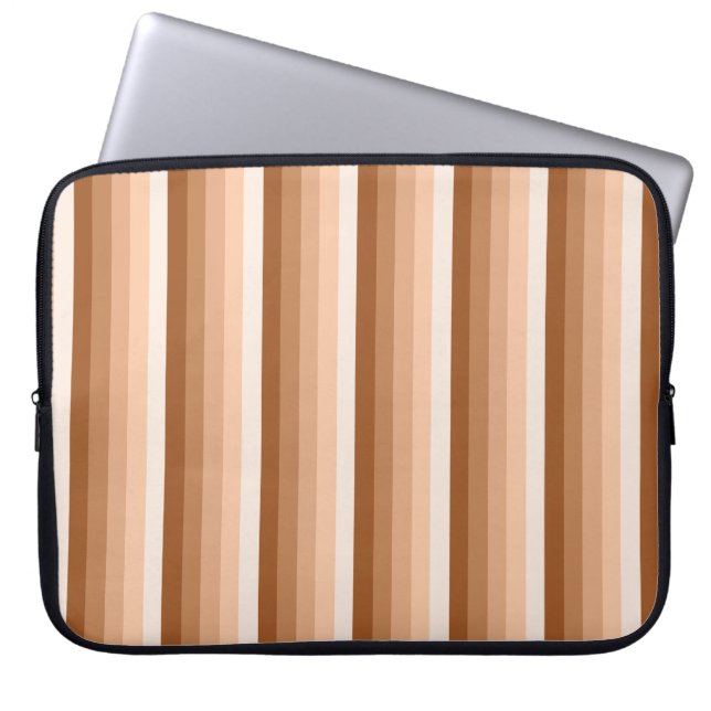 Burnt orange shadow stripes laptop sleeve (Front)